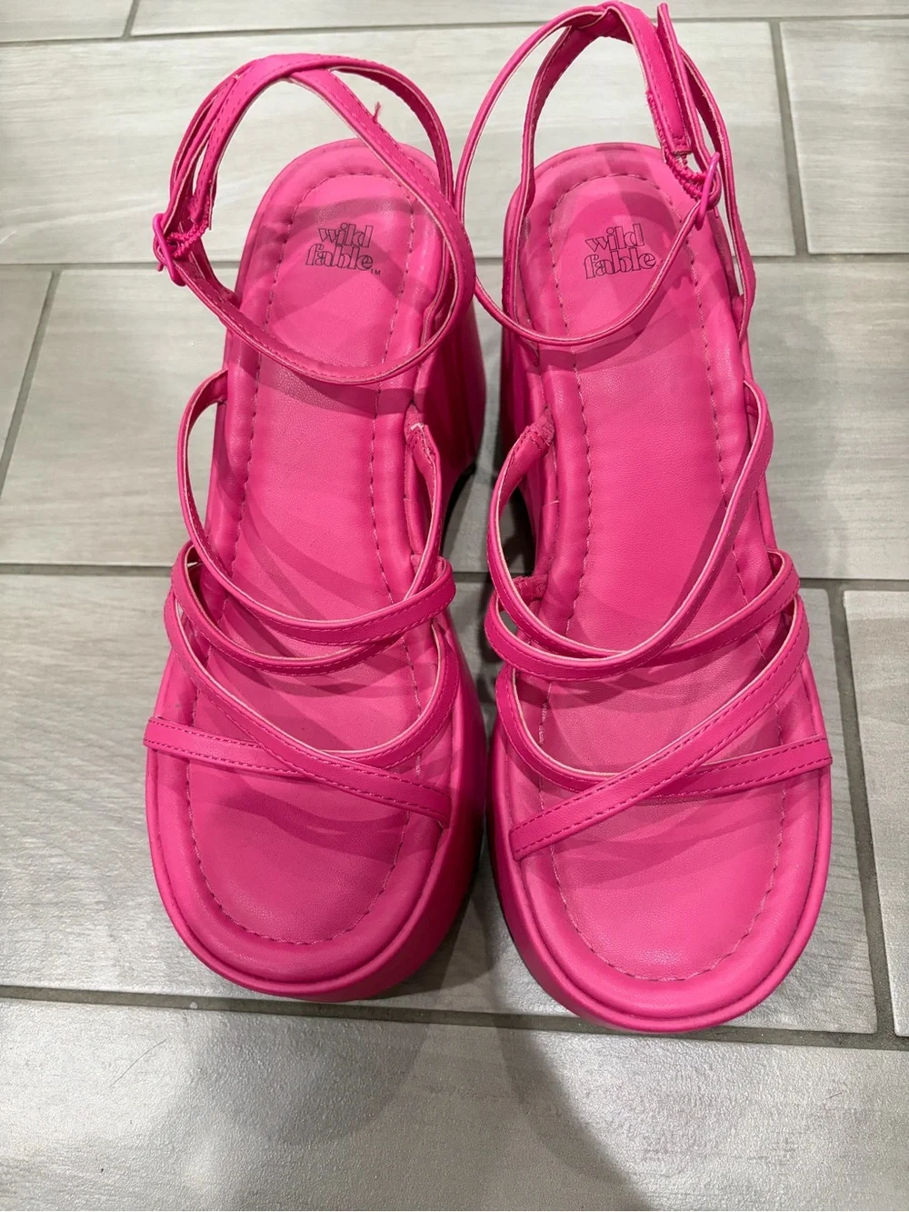 wild fable Neon Pink Strappy Platform Sandals